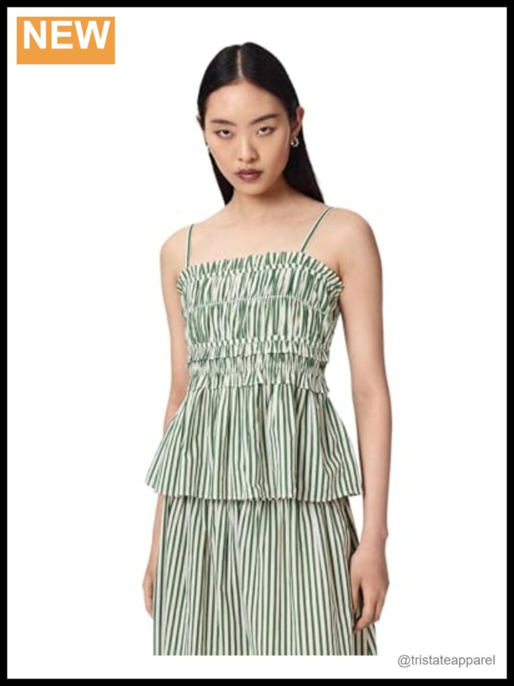 AllSaints Style Square Neck Strappy Cotton Top